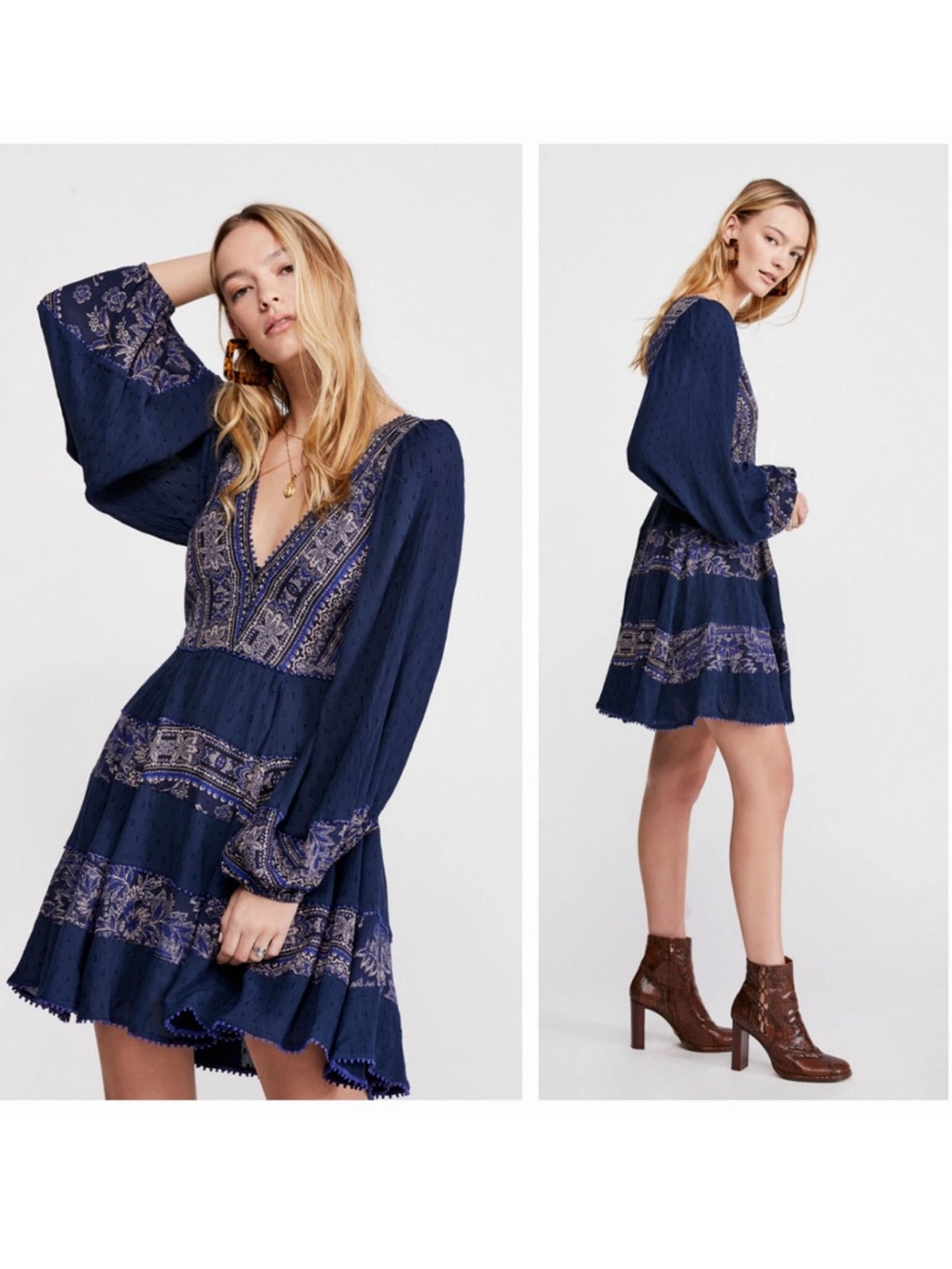 Free People My Love Mini Dress Indigo
Blue Paisley